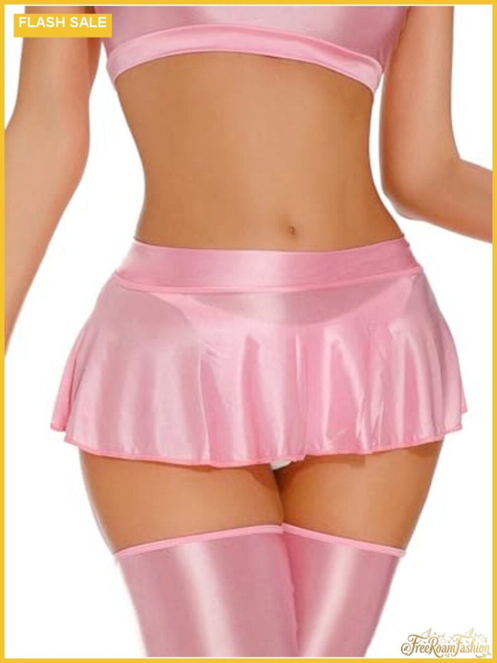 FEOYA Women's Shiny Metallic Sheer Pleated Mini Skirt Club Party Cosplay